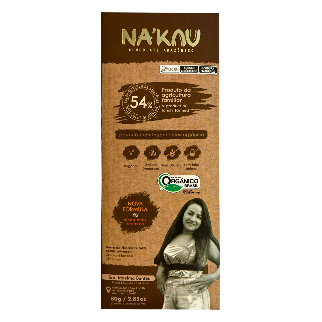 54% Cacau Orgânico ao Leite de Coco 80g