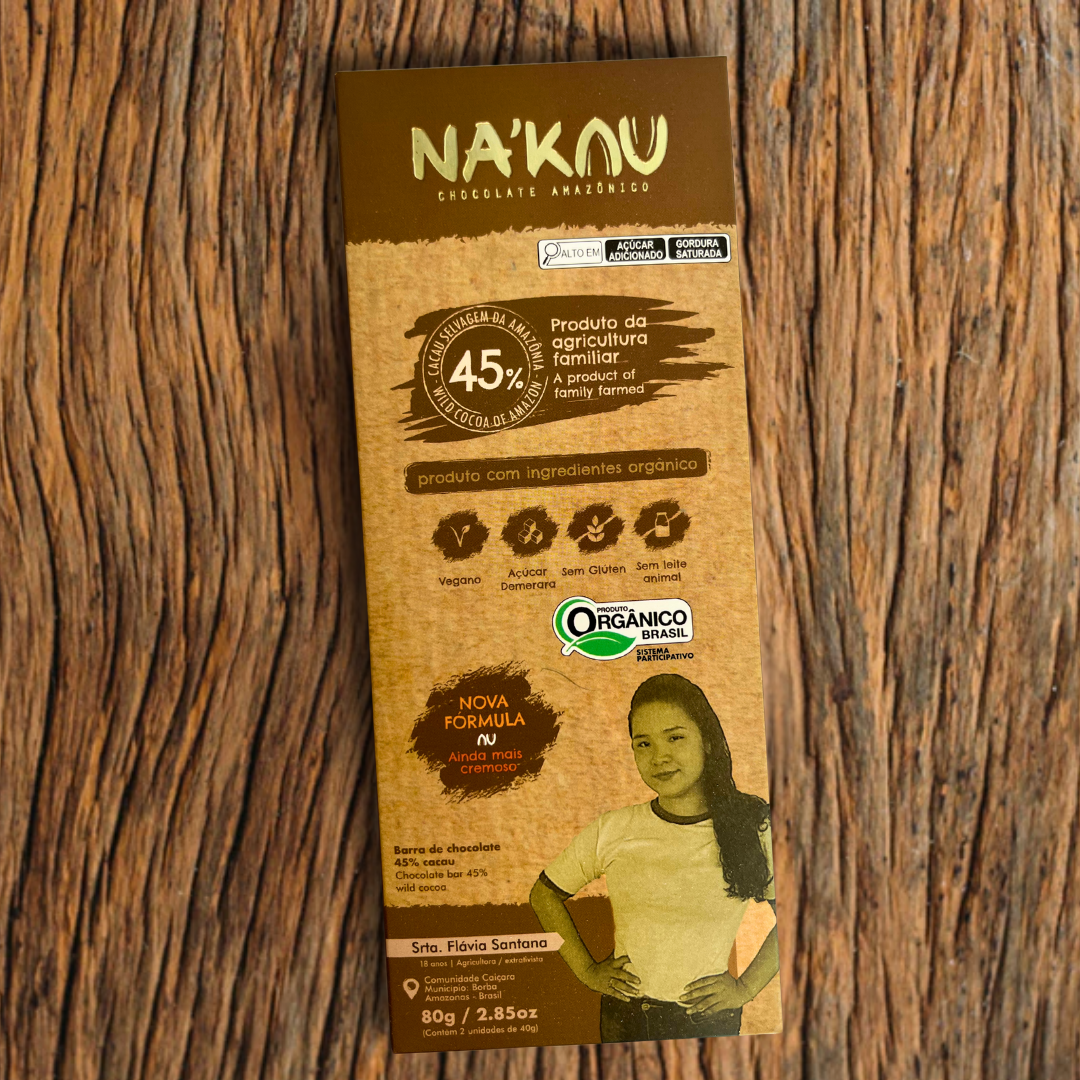 45% Cacau Orgânico ao Leite de Coco 80g