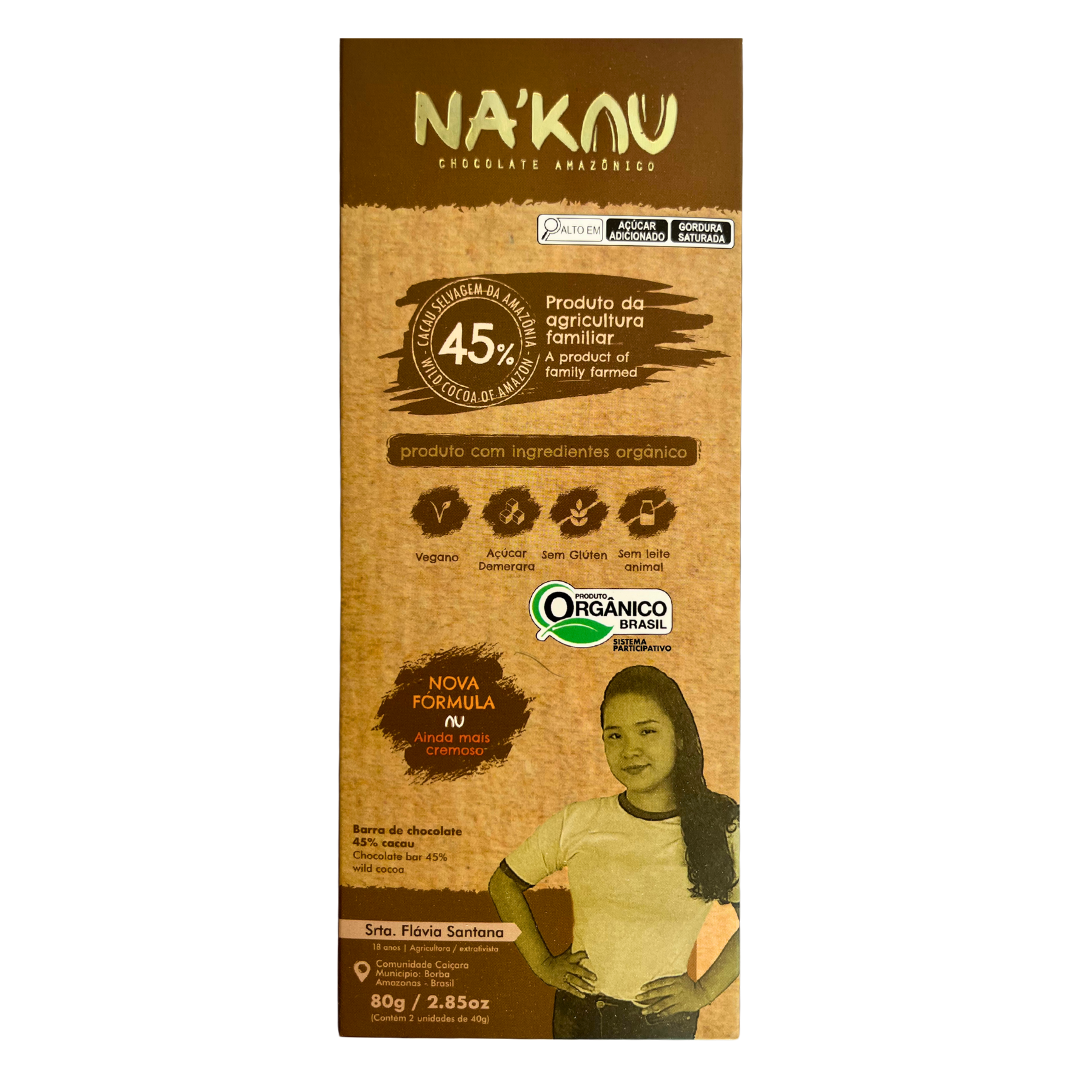 45% Cacau Orgânico ao Leite de Coco 80g