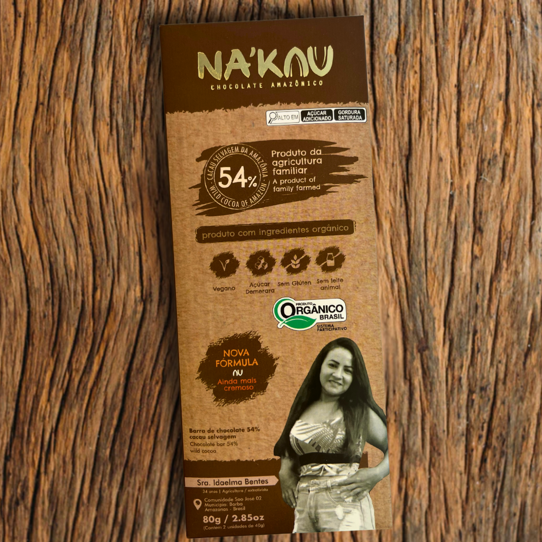 54% Cacau Orgânico ao Leite de Coco 80g