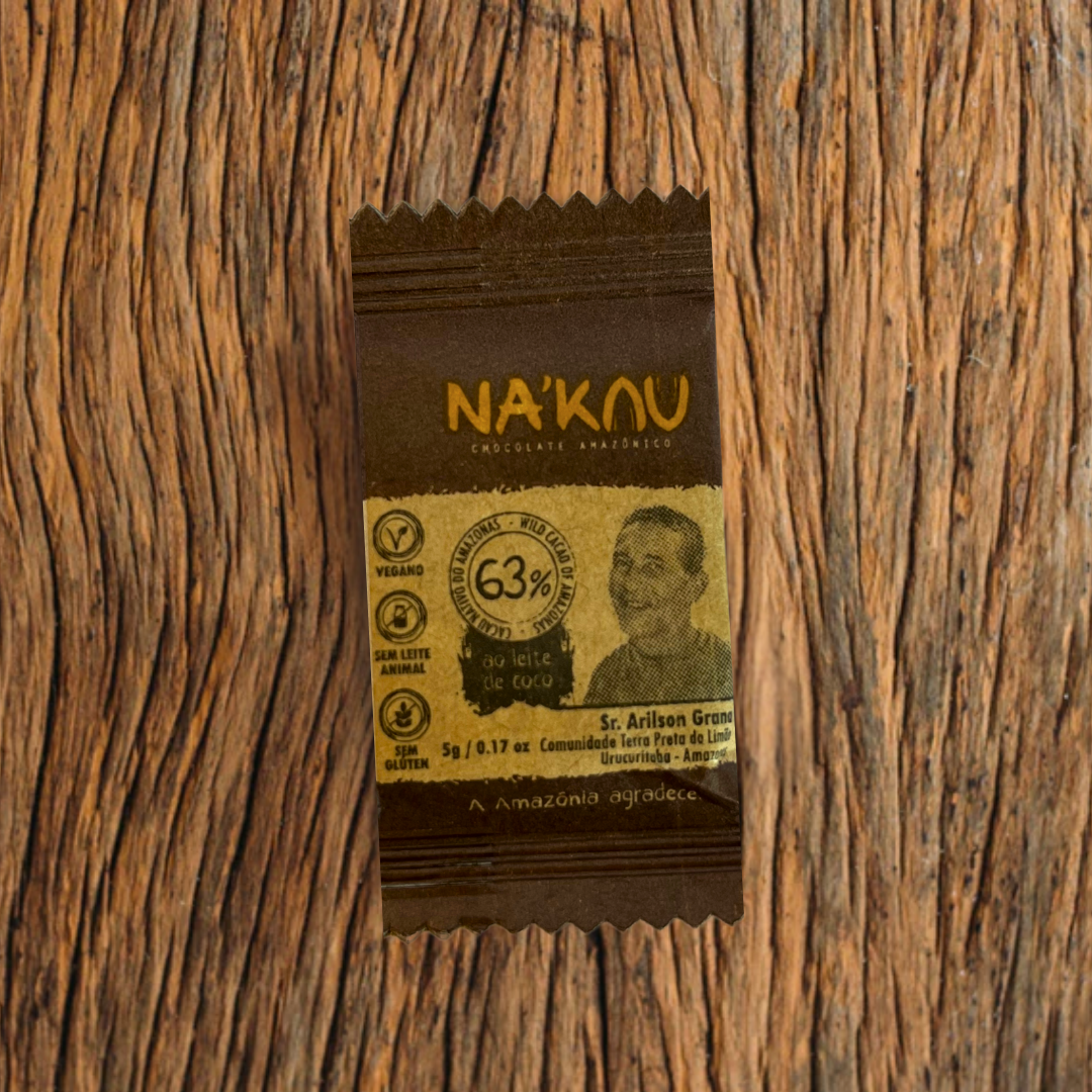 63% Cacau Orgânico ao Leite Coco 5g
