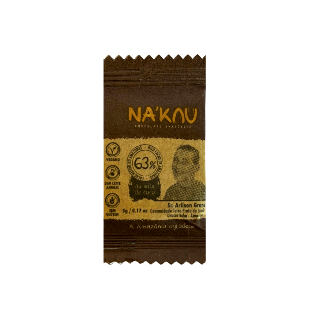 63% Cacau Orgânico ao Leite Coco 5g