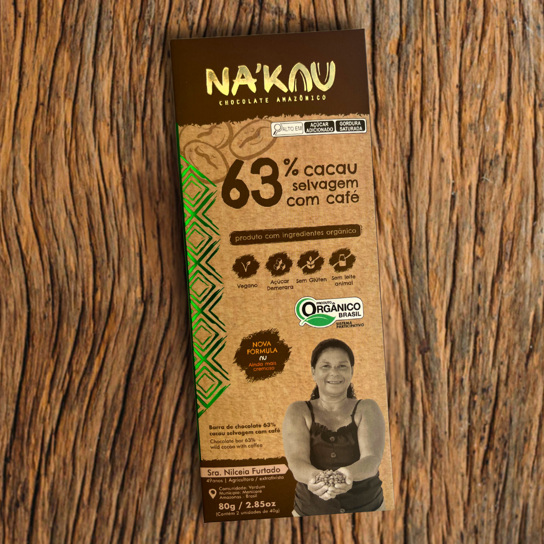 63% Cacau Orgânico com Café Apuí 80g