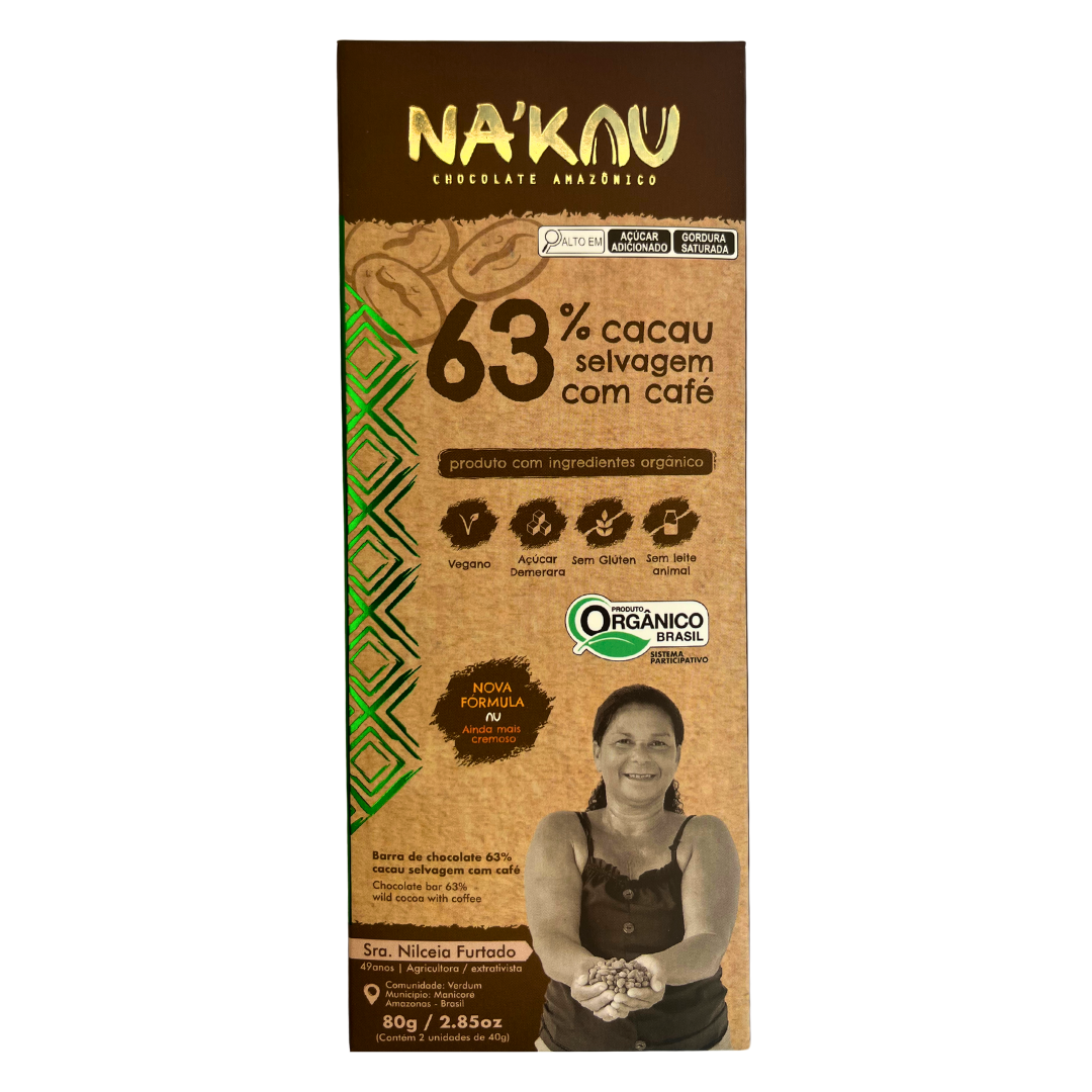 63% Cacau Orgânico com Café Apuí 80g