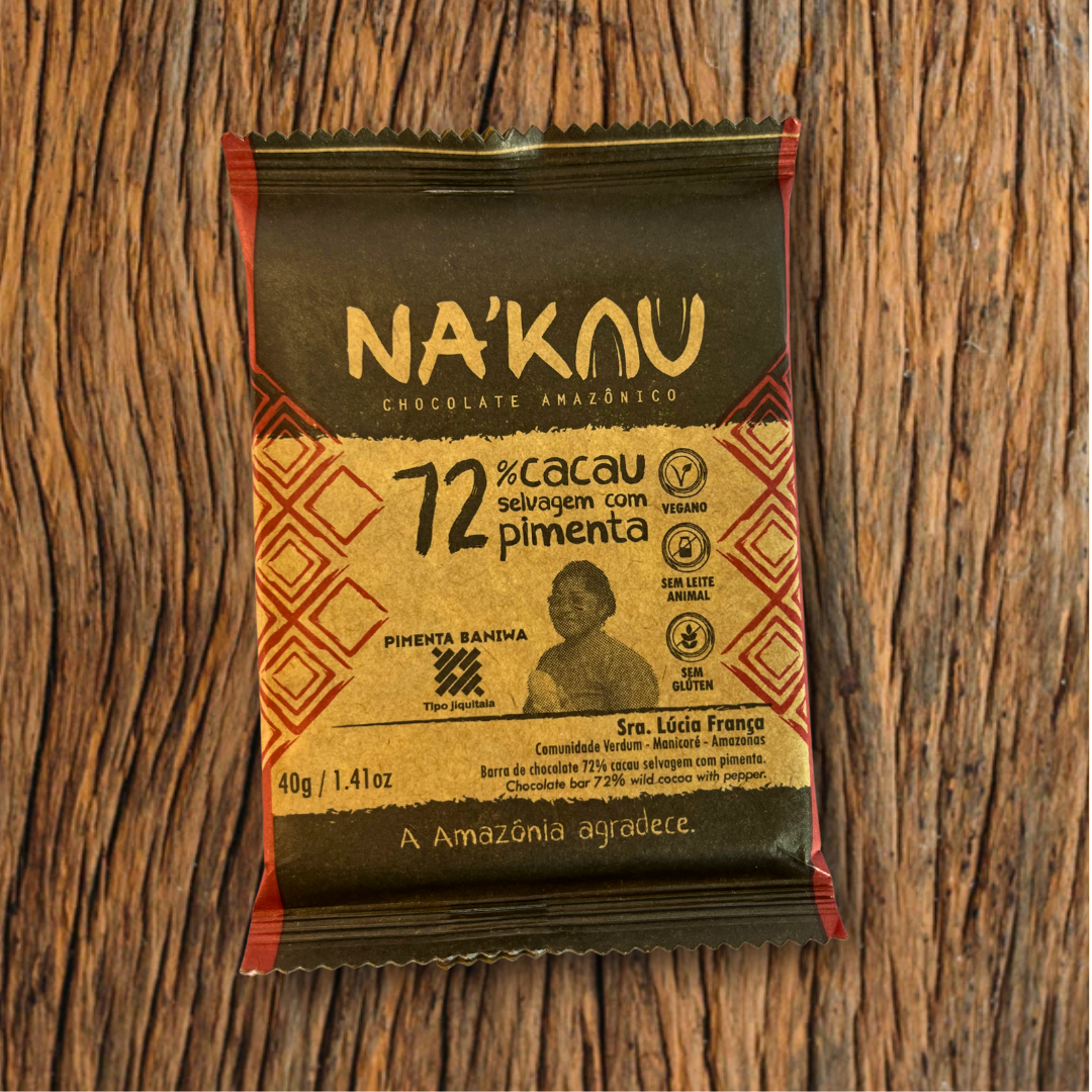 72% Cacau Orgânico com Pimenta Baniwa 40g