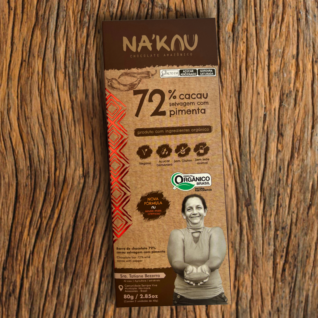 72% Cacau Orgânico com Pimenta Baniwa 80g