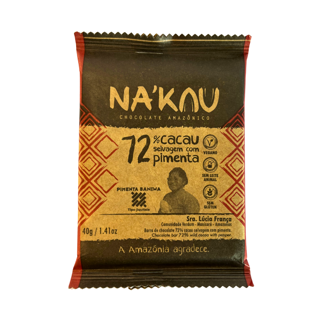 72% Cacau Orgânico com Pimenta Baniwa 40g