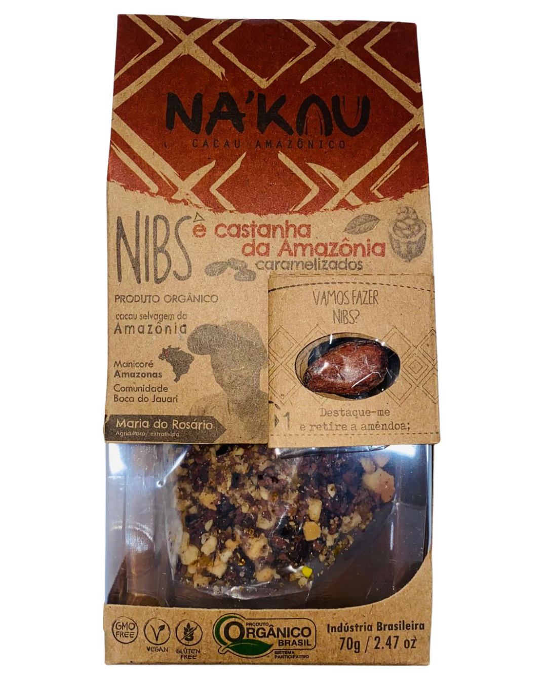 Nibs de Cacau Caramelizado com Castanha