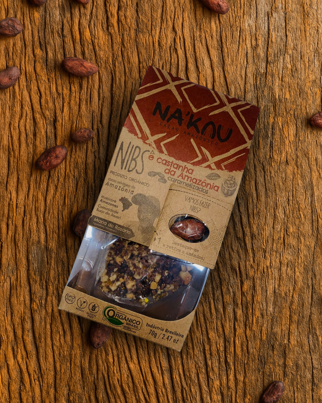 Nibs de Cacau Caramelizado com Castanha